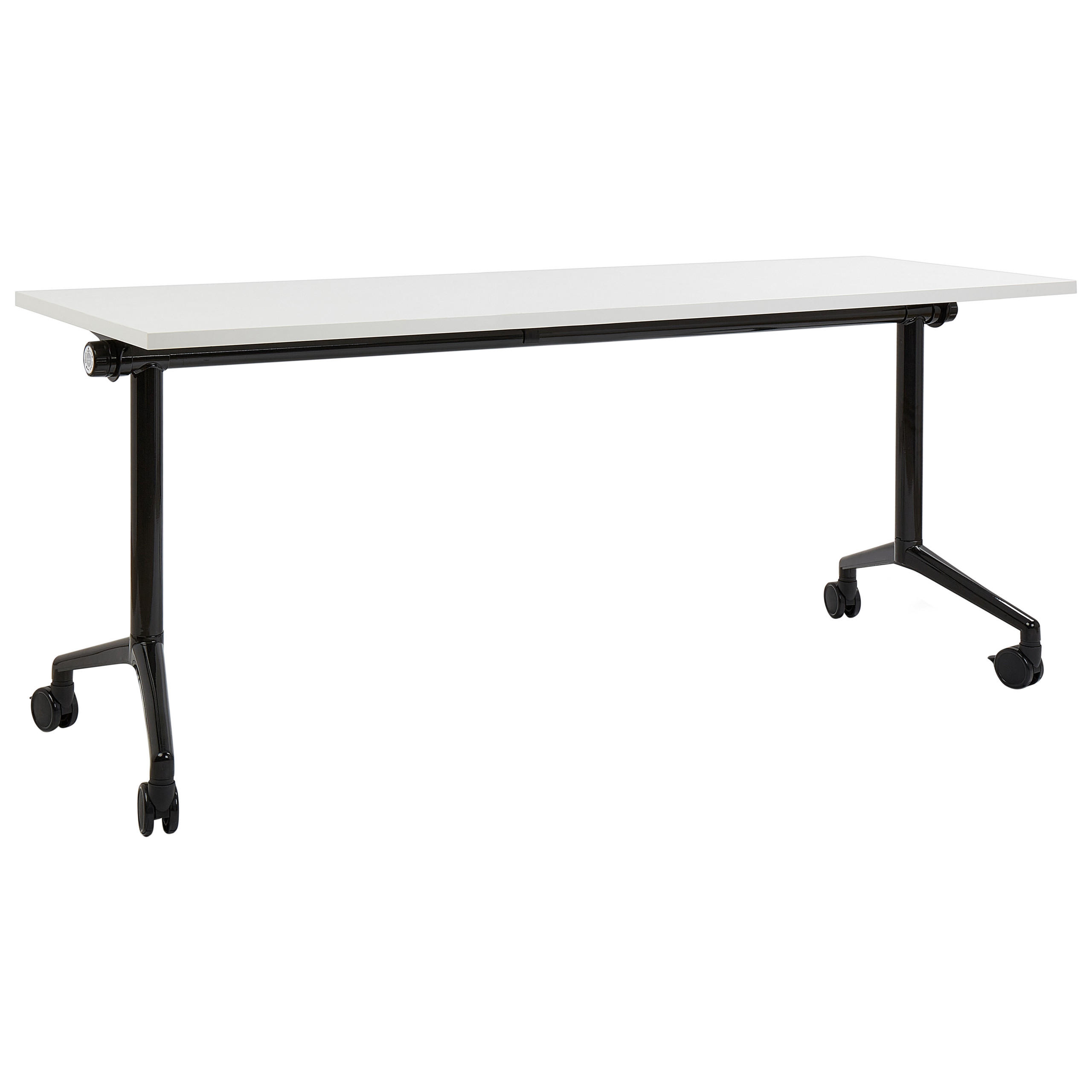 Beliani PSACÍ STŮL Skládací Bílý 180/60 cm s kolečky Cavi