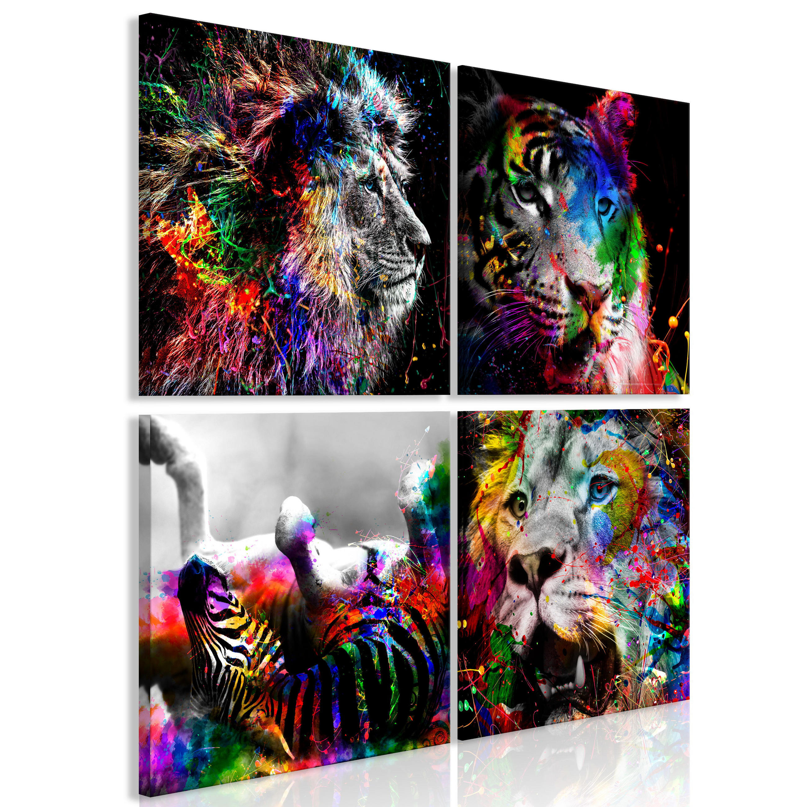 KUNSTDRUCK Bunt 40/40 cm - Multicolor, Textil (40/40cm) - KUNSTLOFT