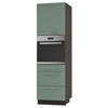 BACKOFEN-HOCHSCHRANK Kvantum D14/RU/3M Mint Matt / Lava Matt 60 / 59 / 207cm - Dunkelgrau/Mintgrün, Holz/Holzwerkstoff (60/207/59cm) - Feldmann-Wohnen