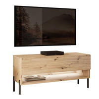 TV-LOWBOARD Schrank CALANTE 90 LOFT cm auf geraden schwarzen Beinen - Schwarz/Eiche Artisan, Holzwerkstoff/Metall (90/44/35cm) - Lookway