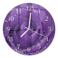 WANDUHR fi30 cm - Rose - Lila, Glas (30/30/0.4cm) - TULUP