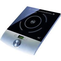 INDUKTIONSKOCHPLATTE 1800W Schwarz Glas Touch Display - Silberfarben/Schwarz, Glas/Kunststoff (29.5/6/36.5cm) - Mia