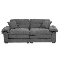 2-SITZER Sofa Chenille Polster mit tiefem Sitz, Doppelschichtkissen 213,4/90,1/87,6 cm Grau - Grau, Textil (90.1/87.6/213.4cm) - Redom