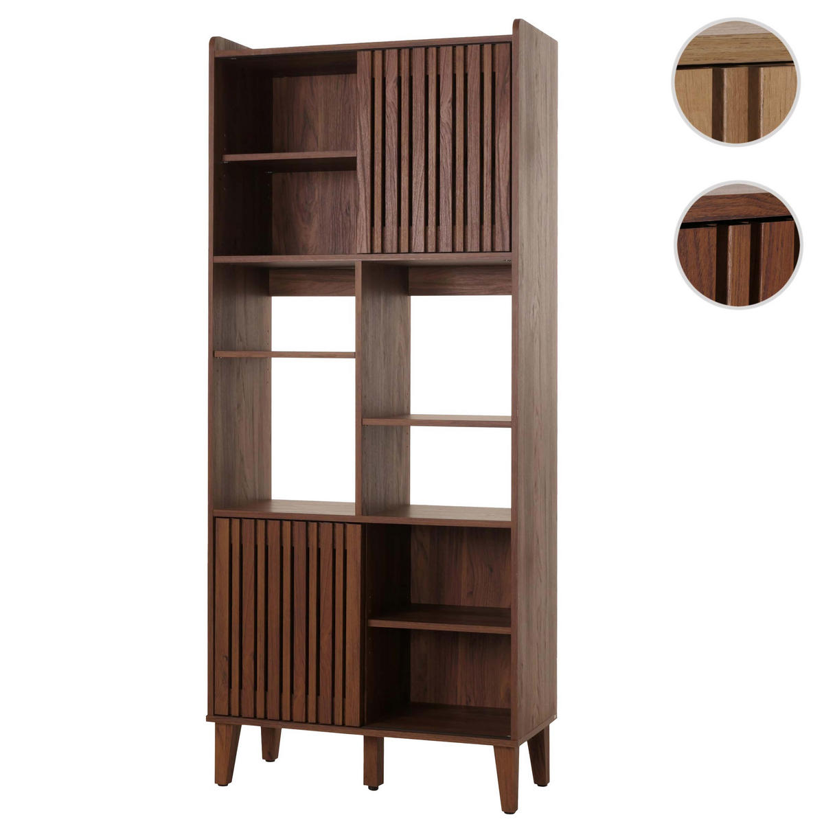 BÜCHERREGAL Walnuss Dekor - Walnussfarben, Holz (75/178/35cm) - MCW