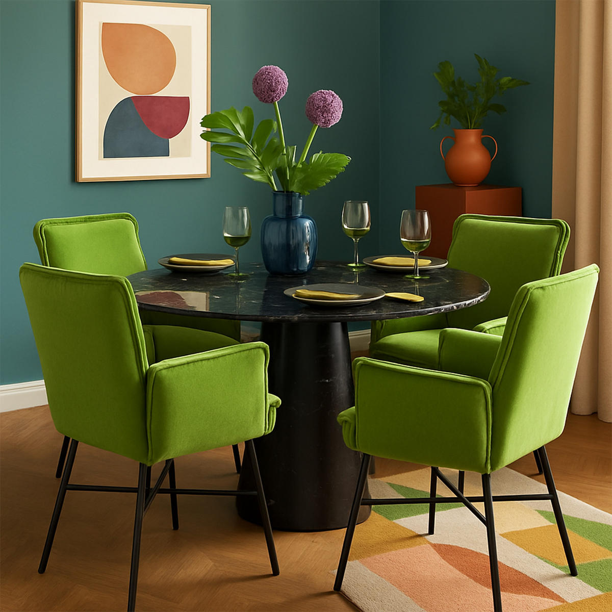 ARMLEHNSTUHL JÜRGEN Grün - Grün, Metall (63/84/63cm) - B&D Home