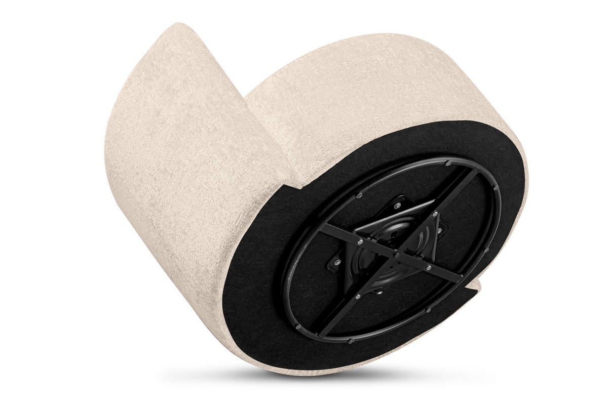 DREHSESSEL RAGGI 360° Drehfunktion mit inklusive dekorativem Kissen, Ecru - Ecru, Textil (92/75/94cm) - KONSIMO®