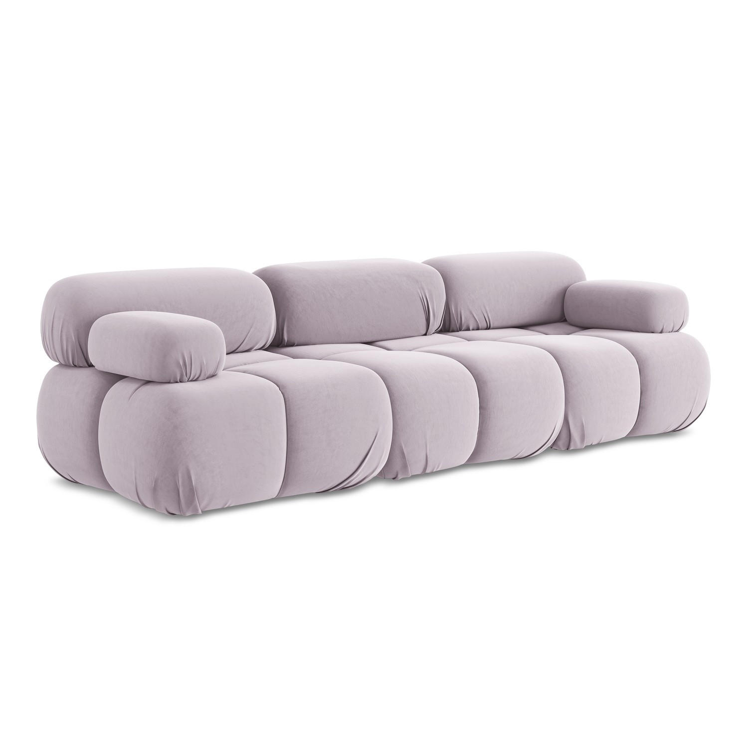 3-SITZER SOFA Samt Stoff Violett - Lila/Flieder, Kunststoff/Textil (285/70/96cm) - LaMiaSofa
