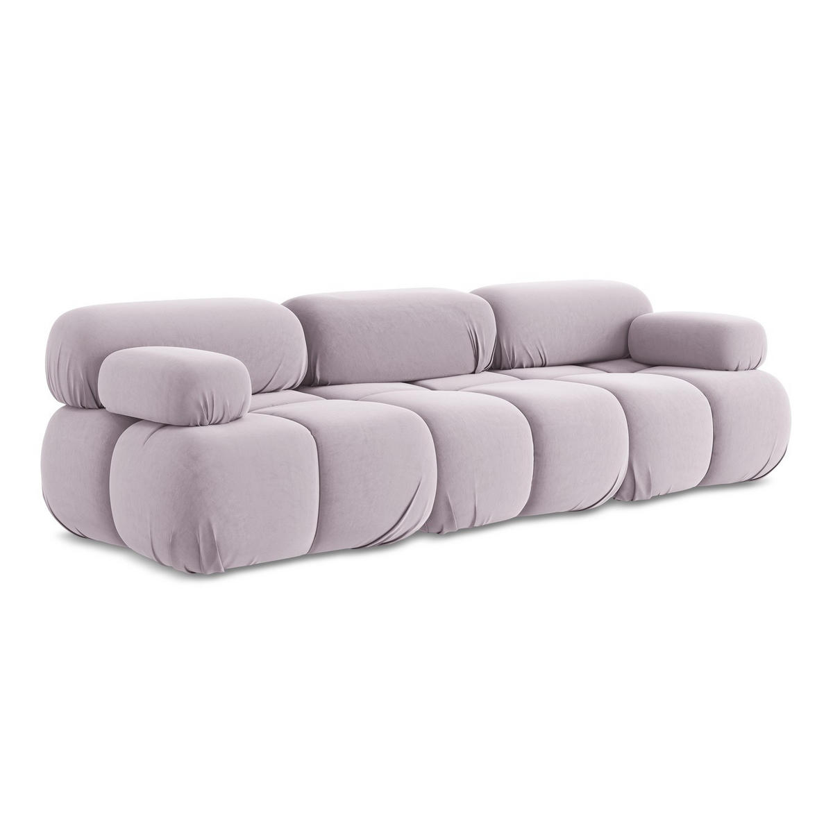 3-SITZER SOFA Samt Stoff Violett - Lila/Flieder, Kunststoff/Textil (285/70/96cm) - LaMiaSofa