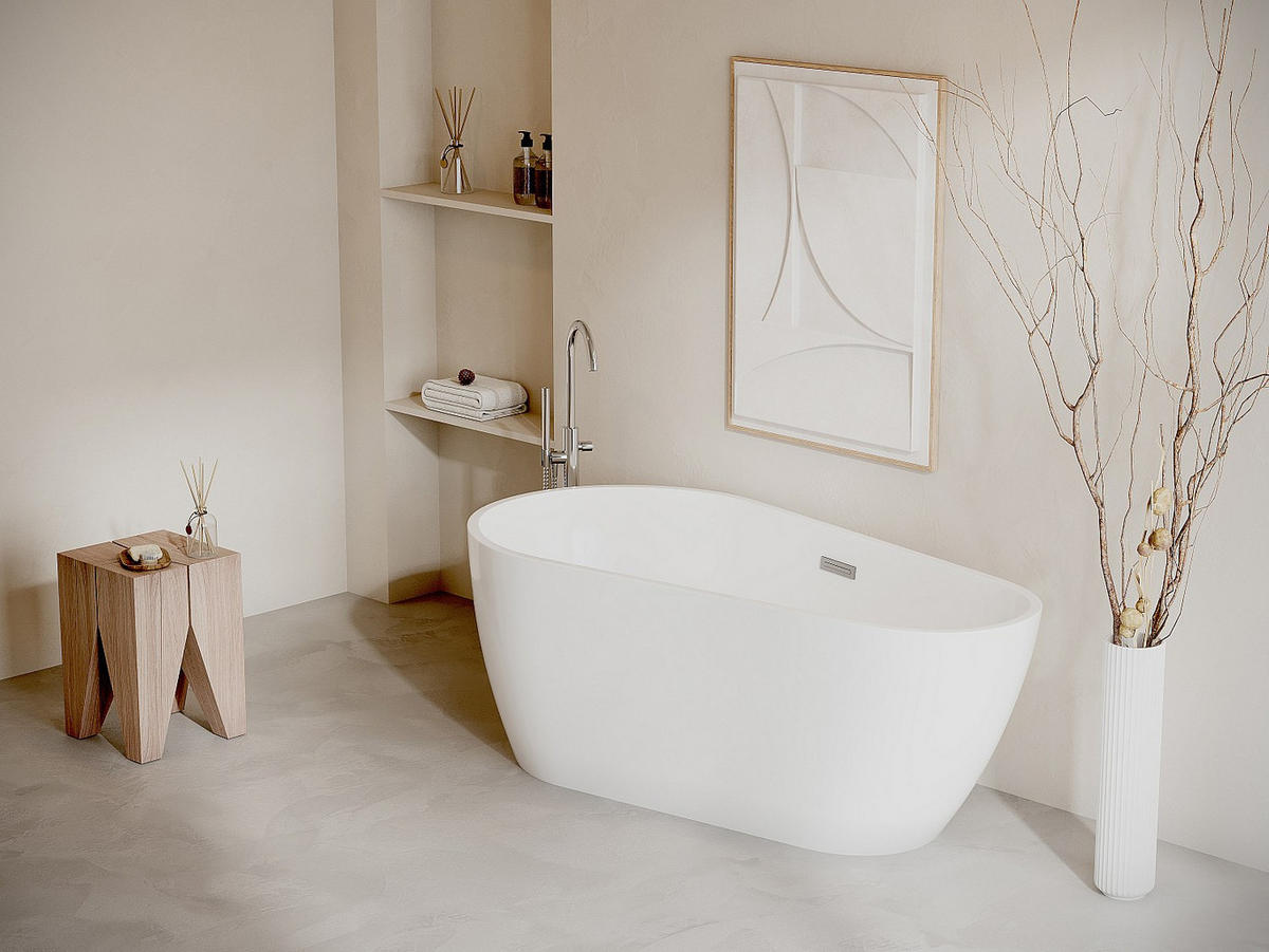 BADEWANNE - 160 cm x 80 cm - Acryl - Weiß - Weiß, Kunststoff (160/59/80cm) - Vente-Unique