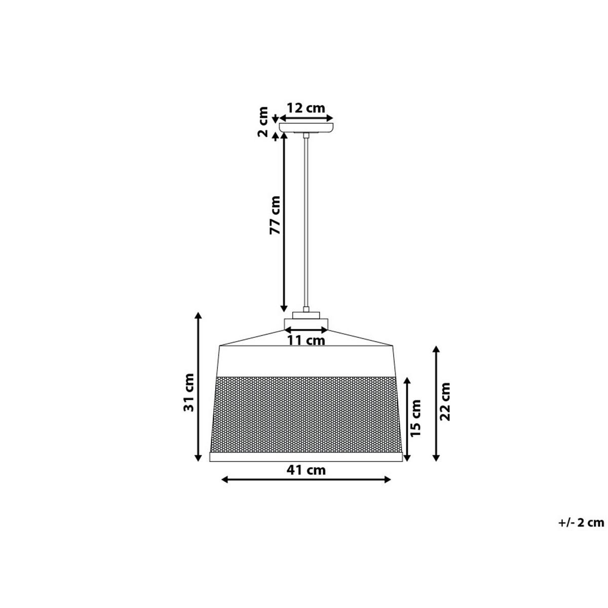 HÄNGELEUCHTE Cardener 41/41/99 cm - Schwarz, Metall (41/41/99cm) - Beliani