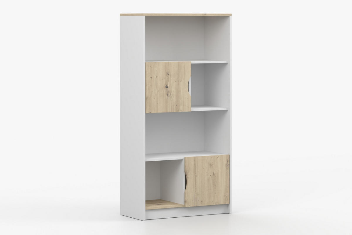KINDERREGAL JUMI 80/160/40 cm in Weiß/Eiche Artisan - Weiß/Eiche Artisan, Holzwerkstoff (80/160/40cm) - Deine Möbel 24