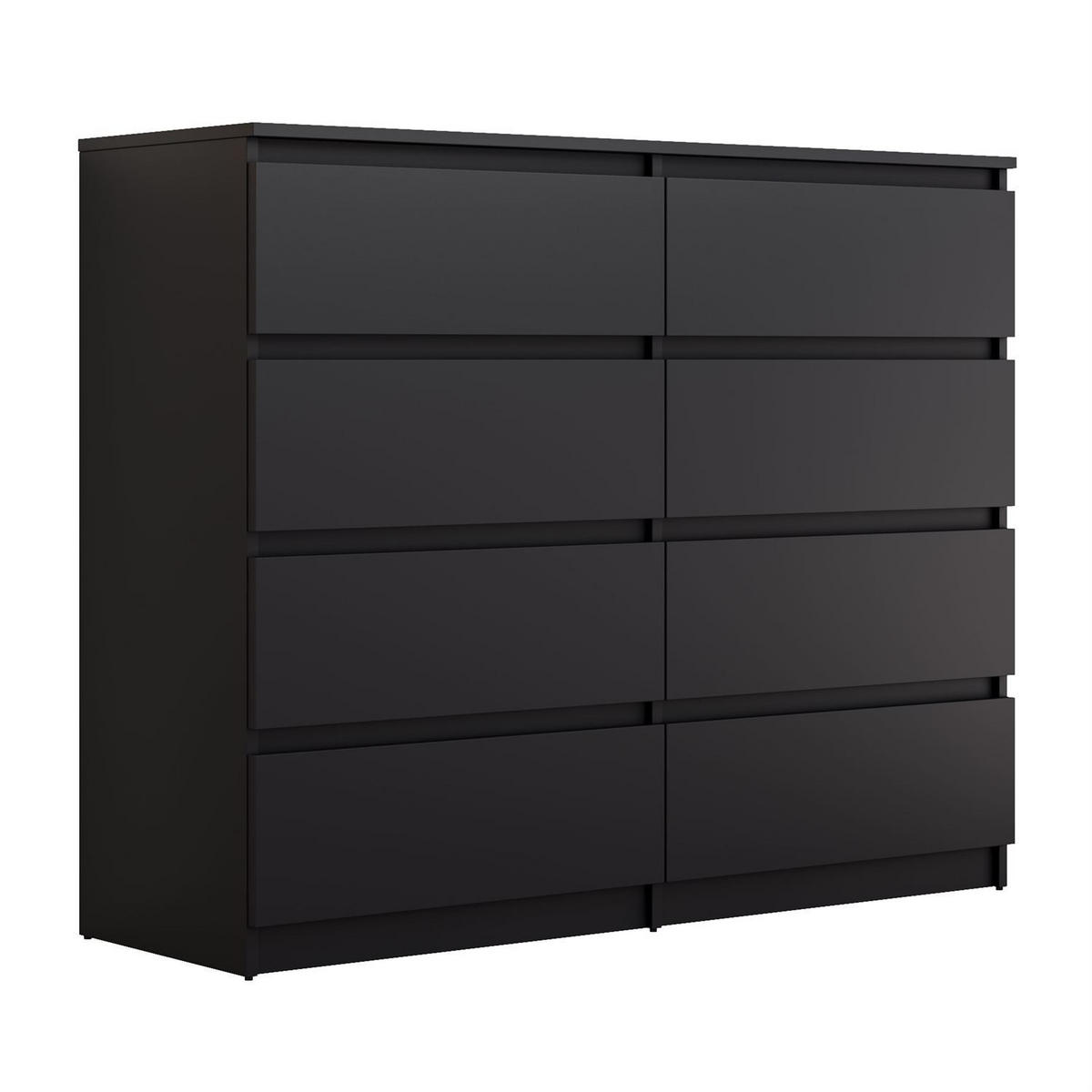 SIDEBOARD HANA M8 mit Schubladen Schwarz matt - Schwarz, Holzwerkstoff (120/97/40cm) - Lookway