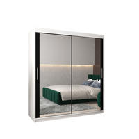SCHWEBETÜRENSCHRANK 200/180/62 2-türig - Silberfarben/Schwarz, Holz/Kunststoff (180/200/62cm) - Abiks Möbel