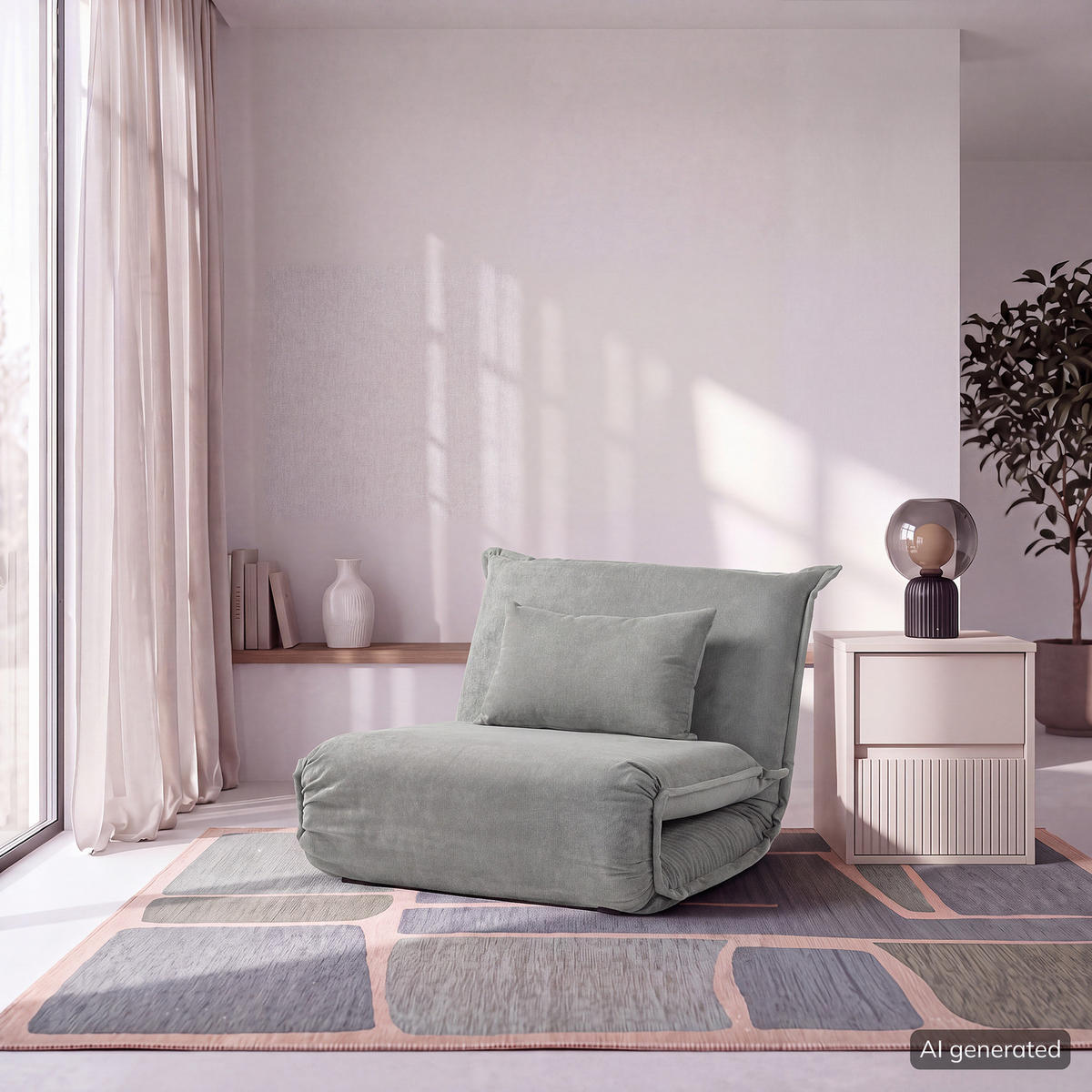 SCHLAFSESSEL - Schwarz/Grau, Textil/Metall (100/64/73cm) - home24