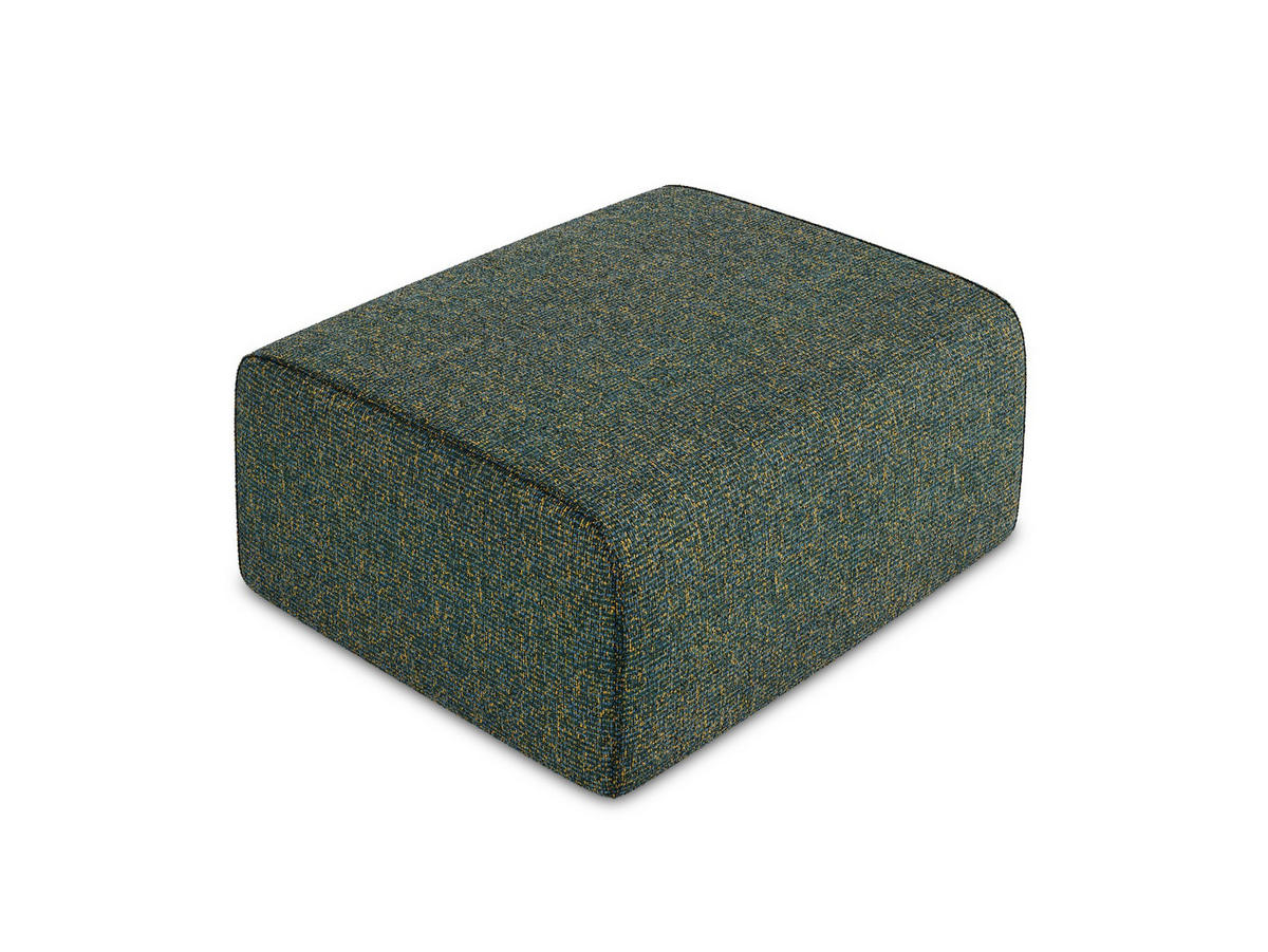 POUF Strukturstoff Stoff Grün - Blau/Schwarz, Kunststoff/Textil (90/80/60cm) - Makamii