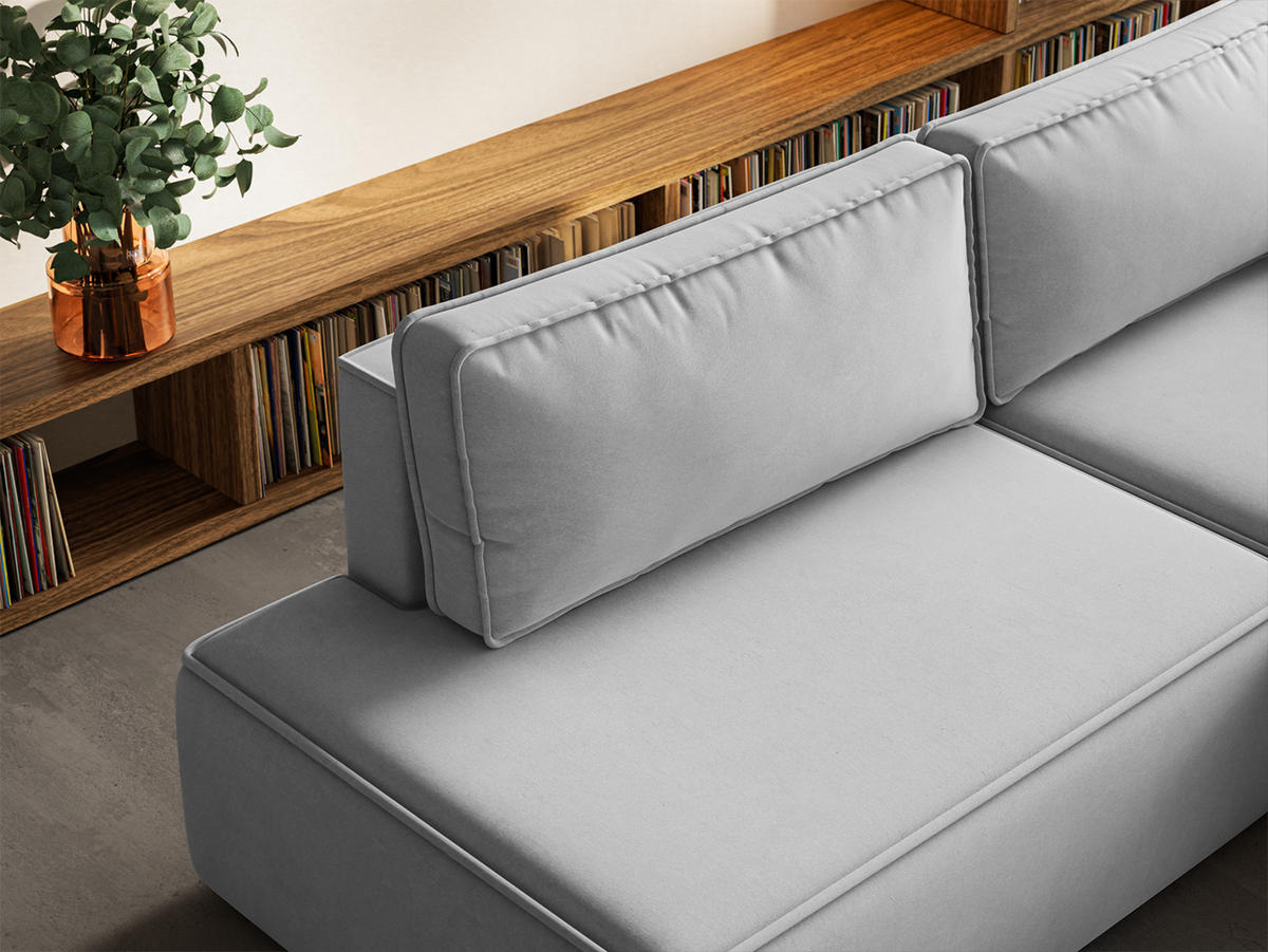 ECKSOFA Sarro mit Schlaffunktion, Silber - Silberfarben, Textil (260/165cm) - Fedve