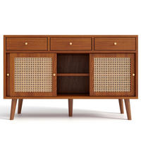 SIDEBOARD 120/40/78 cm mit 3 Schubladen & 3 Schiebetüren in Walnuss - Eichefarben, Holzwerkstoff (120/78/40cm) - BEAOK