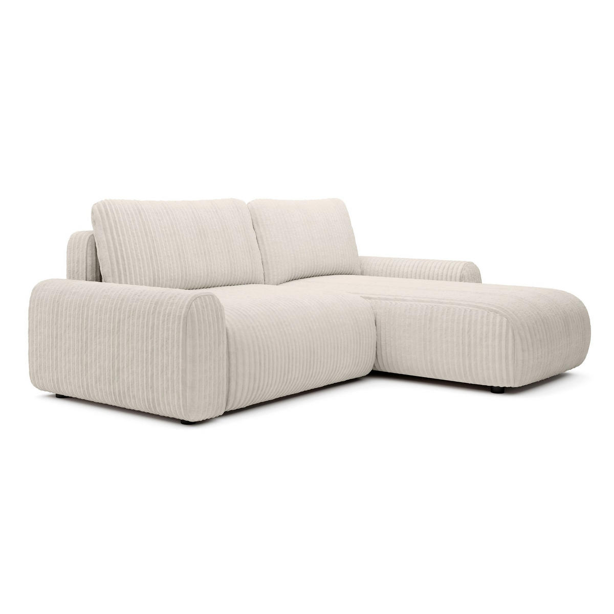 ECKSOFA Lelu Creme beidseitig - Creme/Schwarz, Kunststoff/Textil (245/165cm) - Selsey