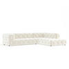 ECKSOFA Cosimo Creme Samtstoff - Creme/Schwarz, Holz/Holzwerkstoff (325/228cm) - Maison de Reve