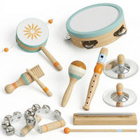 MUSIKINSTRUMENTE DE-18655 10-teilig, Holz-Tamburin & Maracas Natur - Multicolor, Holzwerkstoff (15/4.8/15cm) - ComfortXL