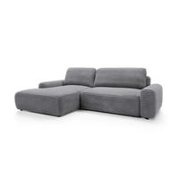 ECKSOFA CORD Grau 264x162x85 cm - Grau, Textil (264/162cm) - FURNLUX
