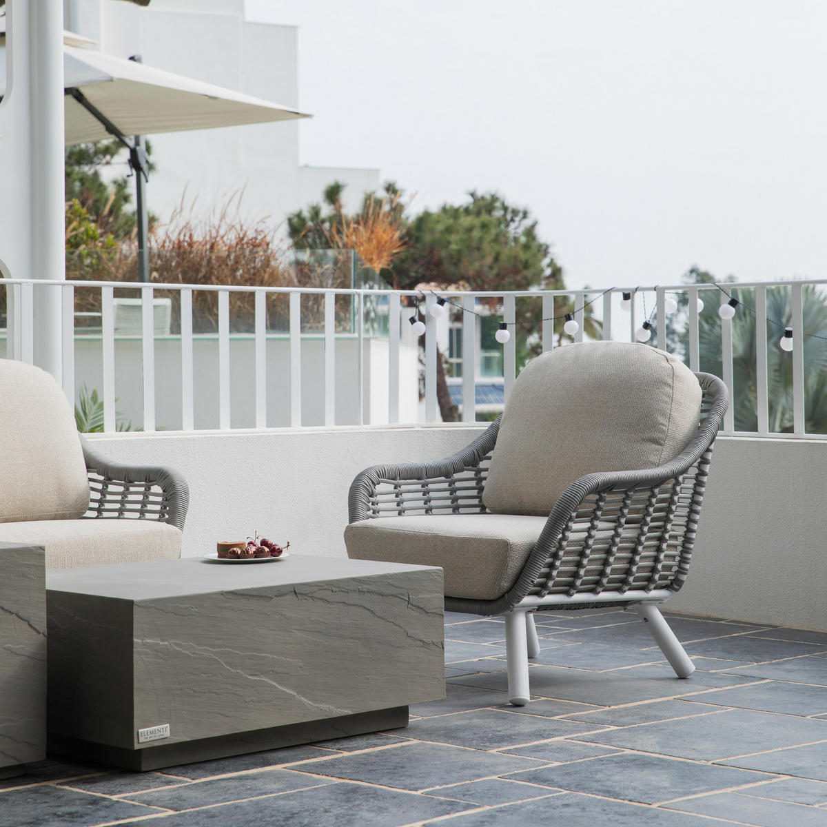 COUCHTISCH COLORADO aus GF-Beton Rechteck, Wetterbeständig, 86x66x36 cm - Grau, Naturmaterialien (86/66/36cm) - Elementi