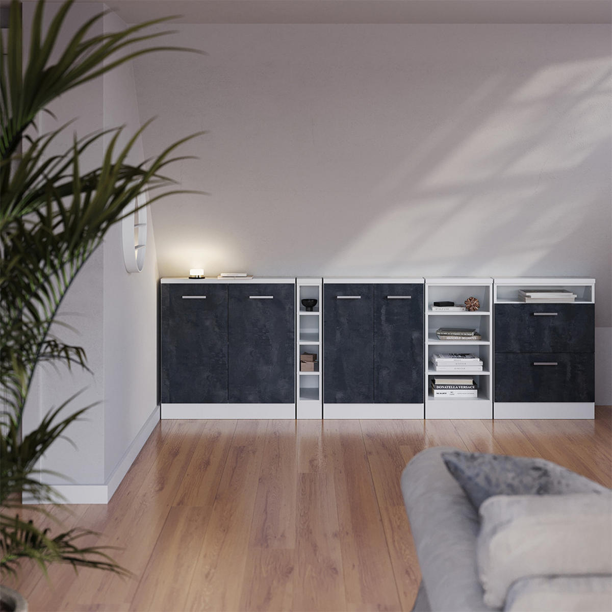 Schwarz/Weiß, Holzwerkstoff (60/81.6/46cm) - Vicco