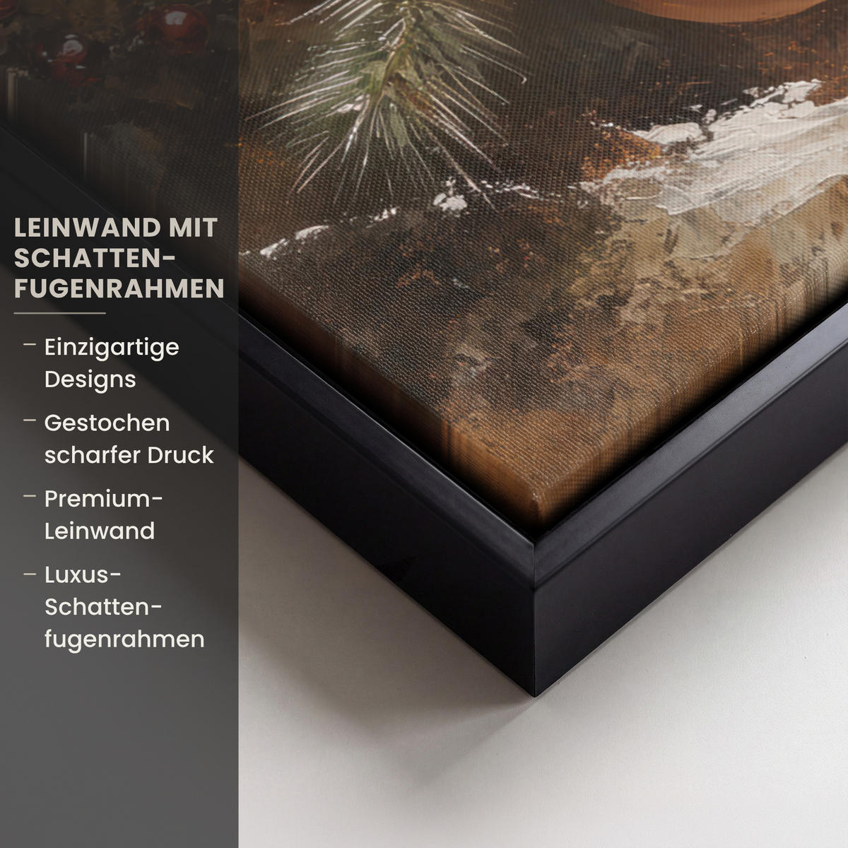 LEINWAND Bilder mit Rahmen - Weihnachten - Kugeln - Beige - Gold - 60x80 - Goldfarben, Textil (60/80cm) - MuchoWow