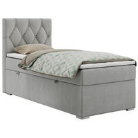 BOXBETT ALDA 90/200 Hellgrau Struktur - H4 - Links Seite - Hellgrau, Holz/Textil (90/200cm) - MKS