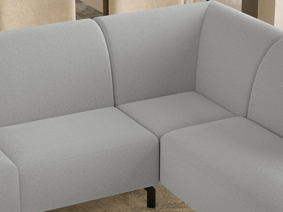 ECKSOFA Regento Grau Rechts - Schwarz/Grau, Holz/Textil (218/277cm) - Graingold