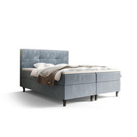 BOXBETT LIMBA mit Matratze H3 und Topper 140x200 Monolith 70 - Hellblau, Holz/Textil (140/200cm) - Bedante