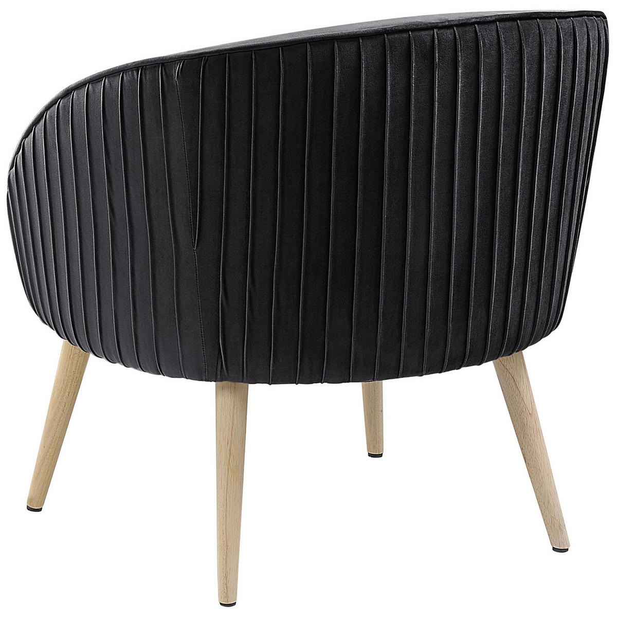SESSEL Samtstoff Schwarz Tromso - Schwarz, Holz/Textil (73/73/54cm) - Beliani