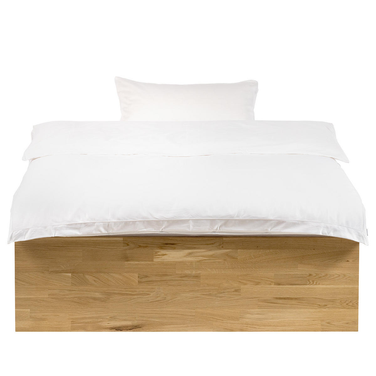 MASSIVHOLZBETT - Massivholz - Braun - Eichefarben, Holz (140/200cm) - home24