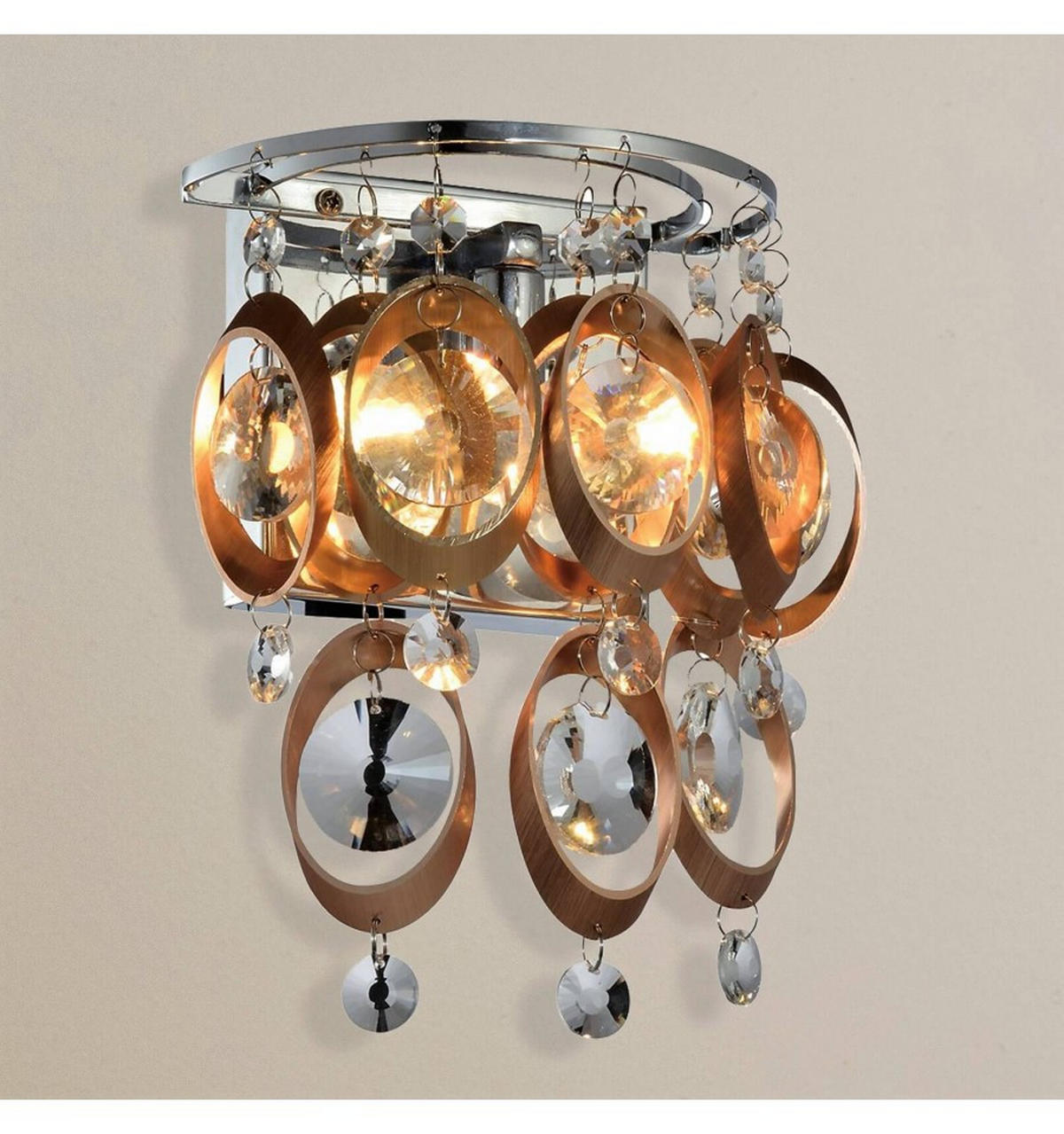 WANDLEUCHTE Cardiff, Kupfer, 20.5cm - Kupferfarben, Glas (16/20.5/10cm) - KOSILUM