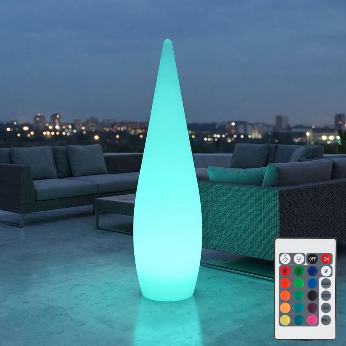 LED AUSSENLEUCHTE VASCON Weiß - Weiß, Kunststoff (24/24/96cm) - Globo Lighting