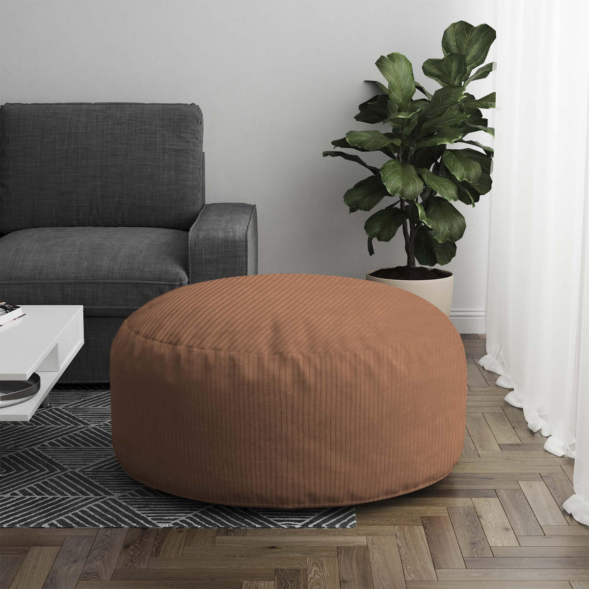 SITZSACK ROLLER Brown Bear - Braun, Textil (70/40/70cm) - Dreamroots