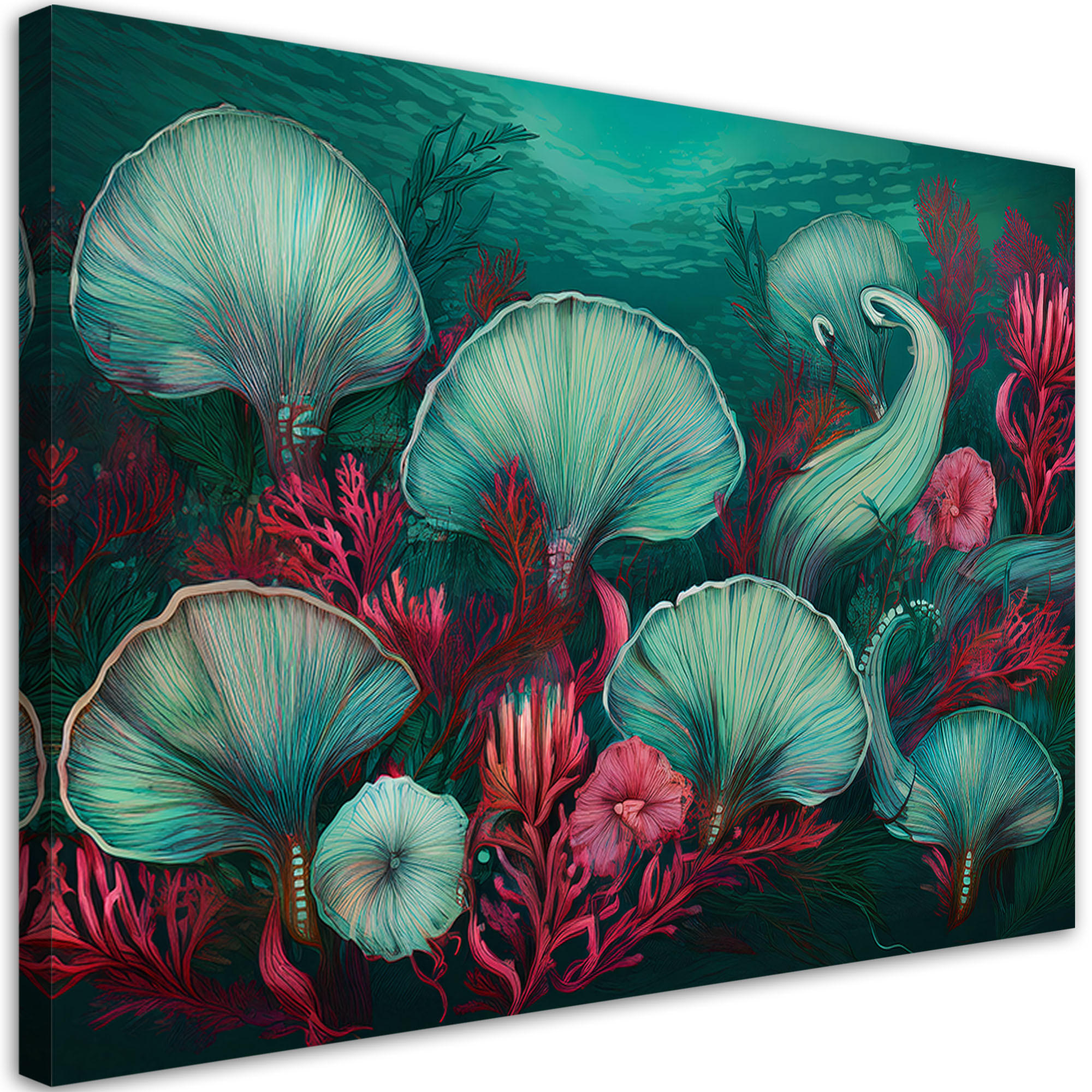 LEINWANDBILD Korallen-Meer-Ozean-Pflanzen 100x70cm - Multicolor, Textil (100/70cm) - Feeby