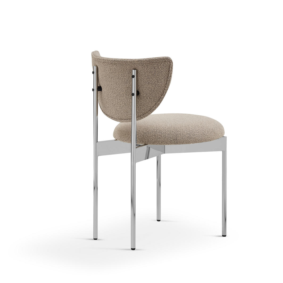STUHL-SET DE-36862 2 Stück mit Stoffbezug Khaki - Sandfarben/Silberfarben, Metall (47/76/54cm) - ComfortXL