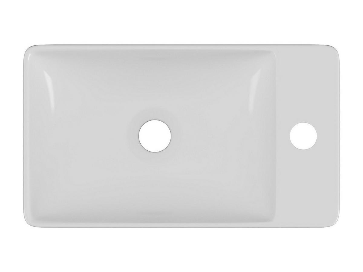 WASCHBECKEN hängend - Keramik - Weiß - L38 x H10 x P22 cm - ERAVAL II - Weiß, Keramik (38/10/22cm) - Vente-Unique