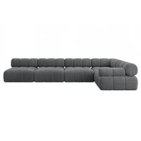 ECKSOFA modulares Sofa Mende-L3 - 380x190x70 cm Dunkelgrau Cord - Dunkelgrau, Holzwerkstoff/Textil (380/190cm) - ALTDECOR