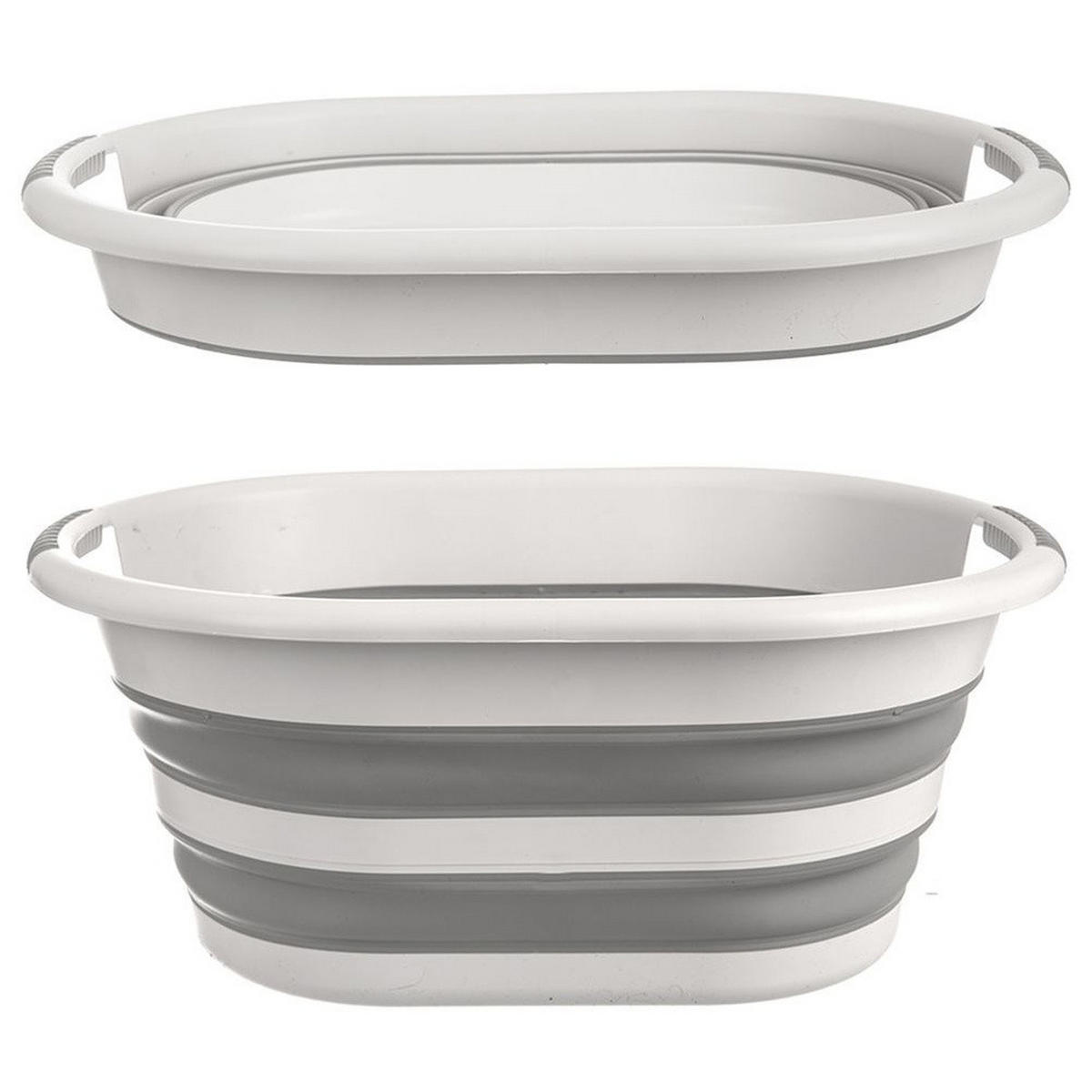 WÄSCHEKORB KEMP 38 l Faltbar Grau-Weiß - Multicolor, Kunststoff (63/27/45cm) - Orion 