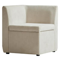 SOFA Samt Beige - Beige, Textil (60/68/60cm) - Nordlys