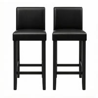 BARHOCKER 2er-Set mit Rückenlehne 48 x 41,5 x 110,5 cm Schwarz - Schwarz, Holz (41.5/110.5/48cm) - Meubliv