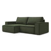 ECKSOFA mit Schlaffunktion Strukturstoff Stoff Grün - Schwarz/Olivgrün, Kunststoff/Textil (148/257cm) - Makamii