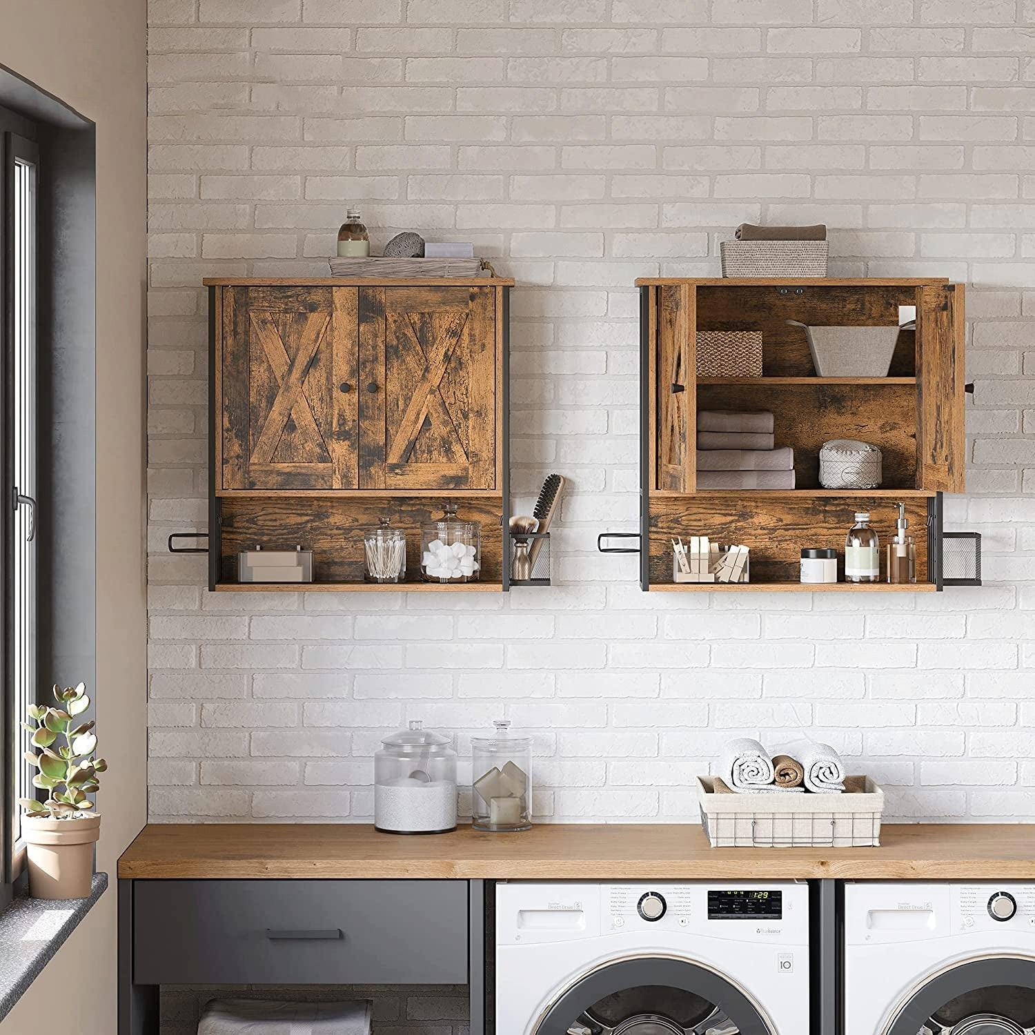 BADEZIMMERSCHRANK WANDSCHRANK - Braun, Holzwerkstoff (16/60/60cm) - Hansiro