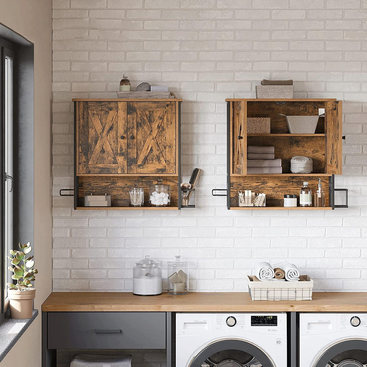 BADEZIMMERSCHRANK WANDSCHRANK - Braun, Holzwerkstoff (16/60/60cm) - Hansiro