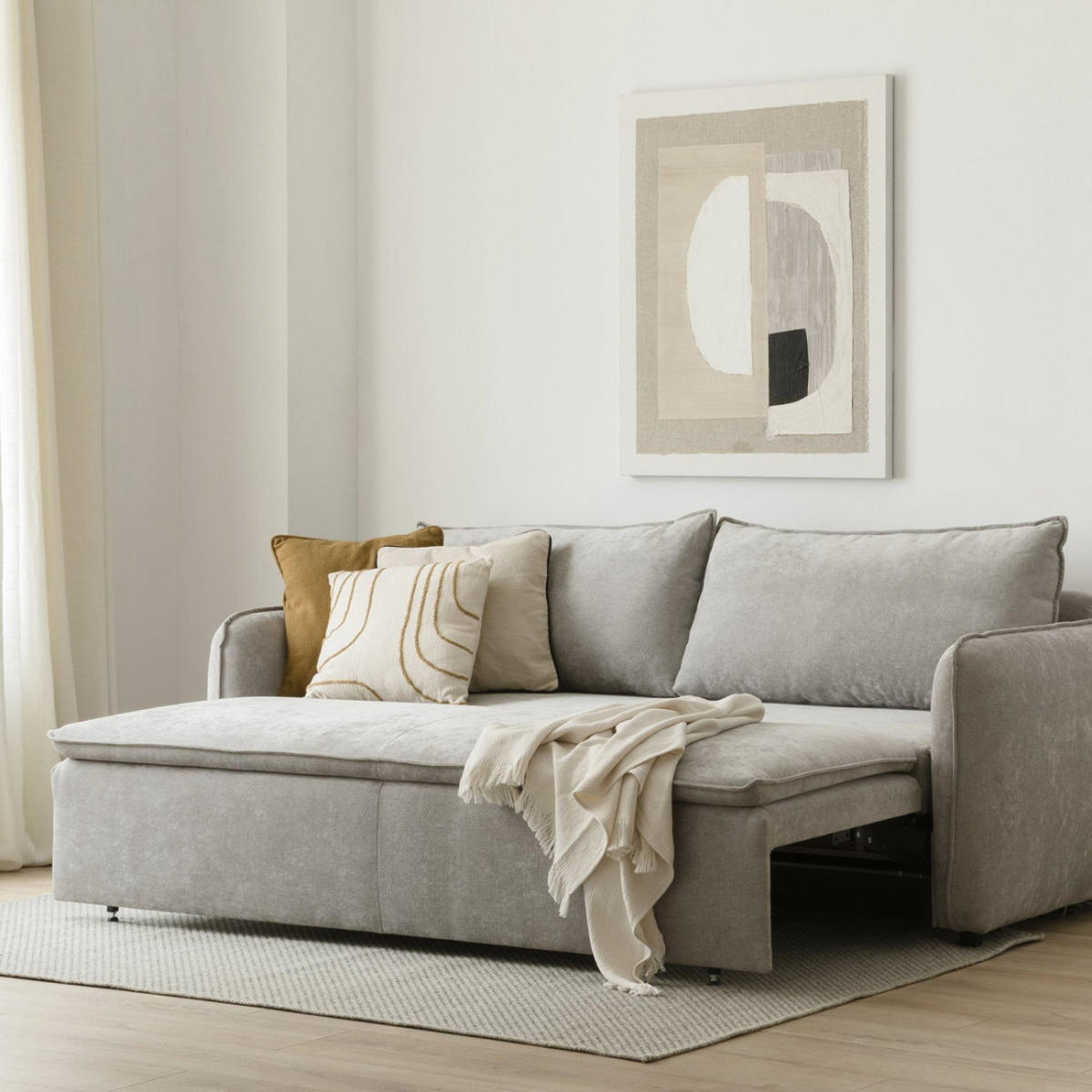 SCHLAFSOFA Ander Grau 224 cm x 89 cm - Grau, Textil (224/89/92cm) - Kenay Home