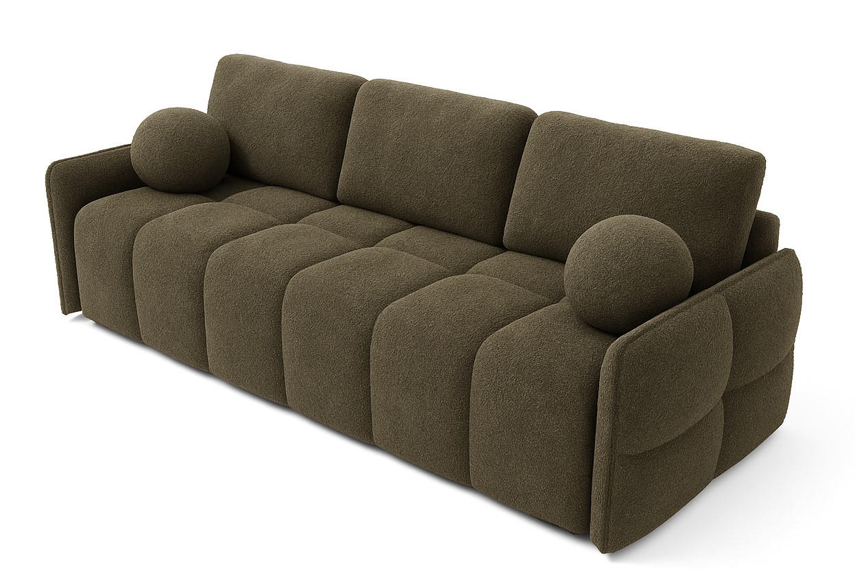 SITZSOFA Taupe EMILI Mit Schlaffunktion Abriamo Stoff - Braun, Textil (212/95/90cm) - Sepro Meble