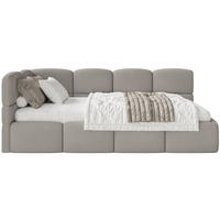JUGENDBETT Cloudy Hellbraun 120 cm, Chenille - Hellbraun/Schwarz, Kunststoff/Textil (120/200cm) - Selsey