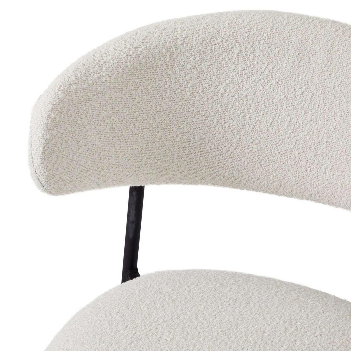 BARHOCKER-SET 2 Stück in Teddystoff - Schwarz/Weiß, Textil/Metall (52/103/50cm) - Furnhouse